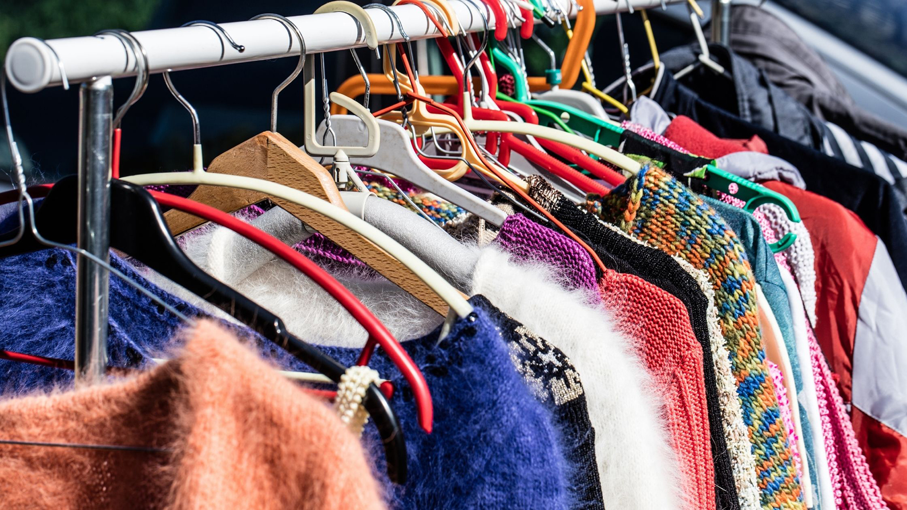 Colorful sweaters at Melrose Vintage in Florence