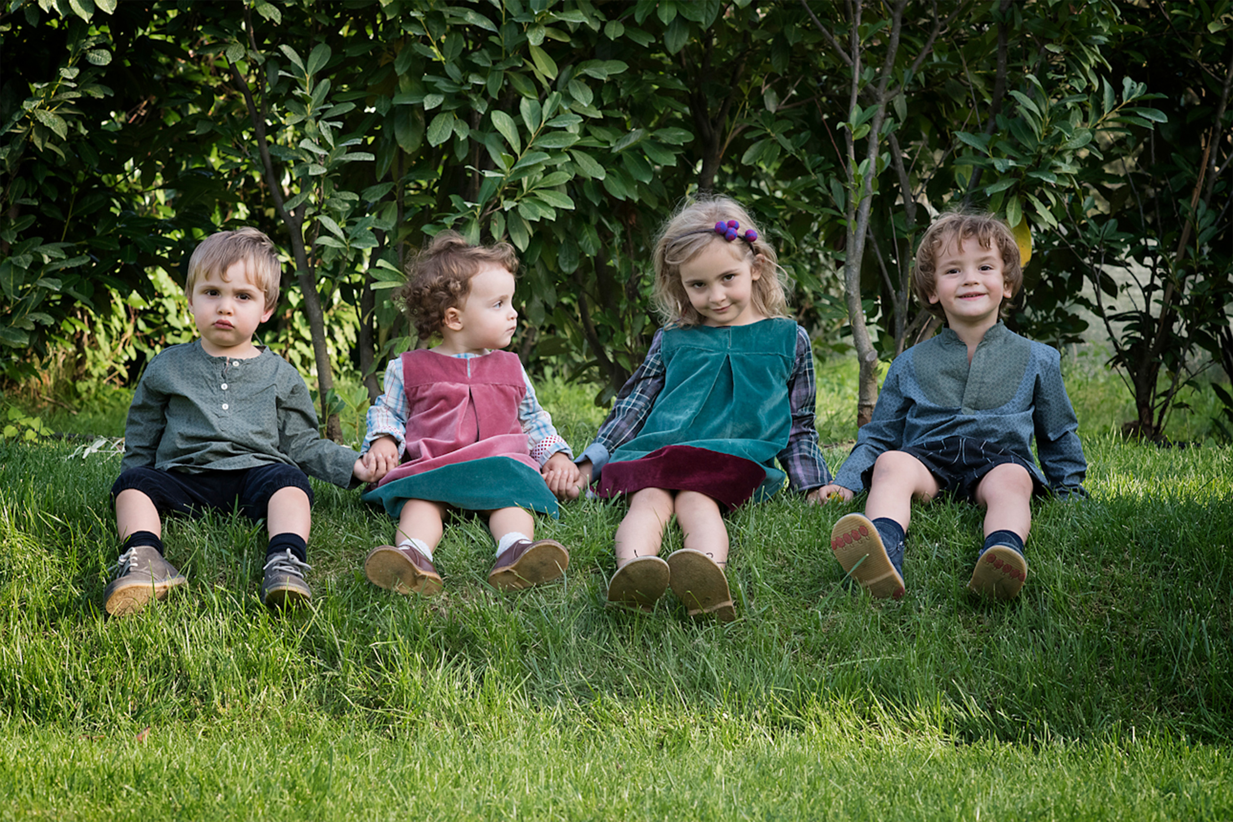 Kids pose with their cute trendy outfits