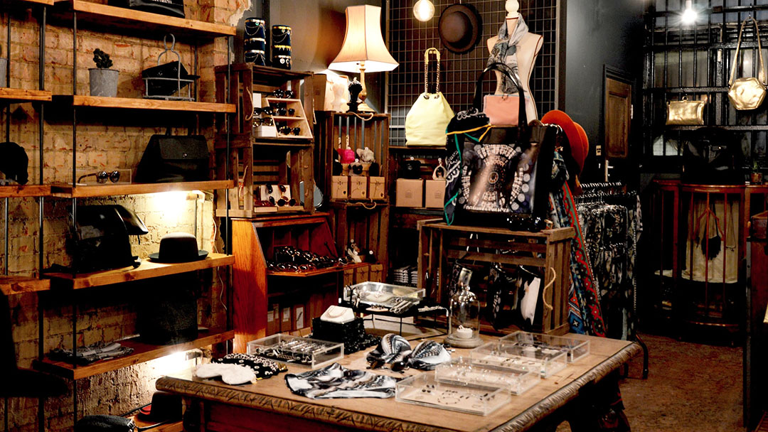 Jewelry inside a vintage Florentine shop