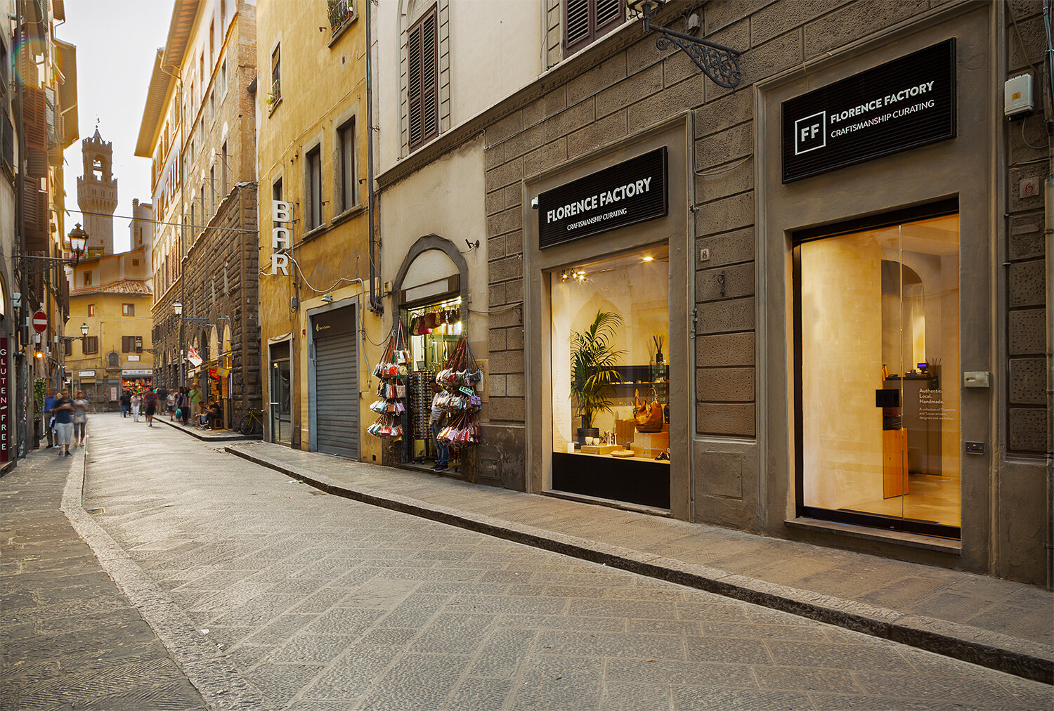 The window display at Florence Factory, an artisans' concept store in Florence