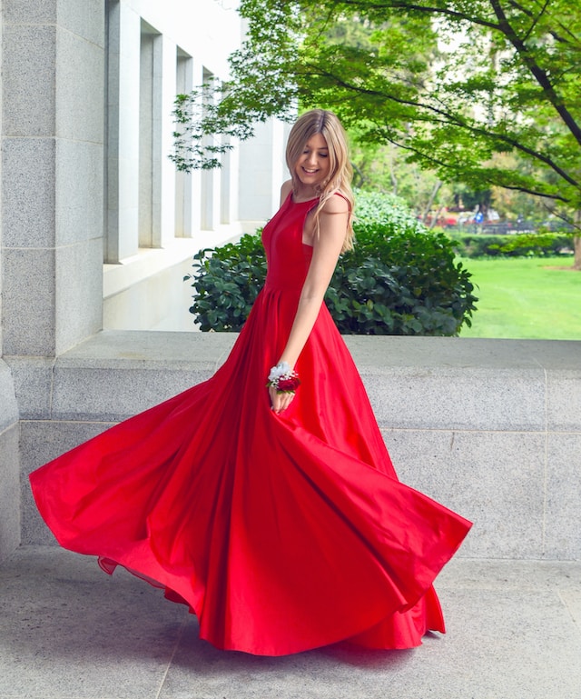 young-woman-red-dress A young woman with a red dress